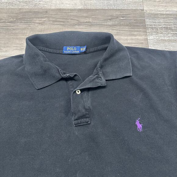 Polo Ralph Lauren RL19 Black Mens 3XLT Purple Pony Short Sleeve Golf Polo Shirt - Picture 1 of 10